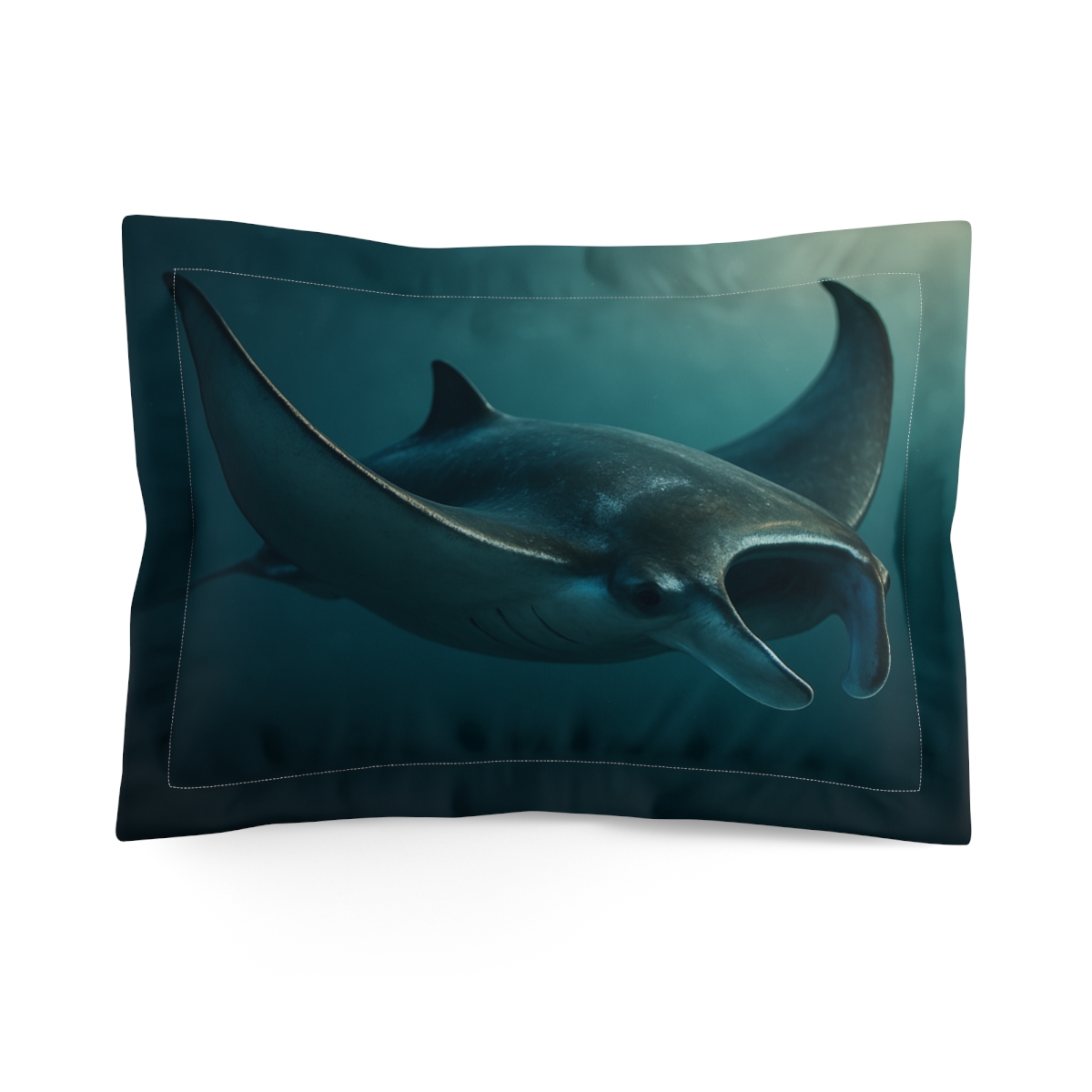 Moonlit Glide Manta Ray stylish throw pillows