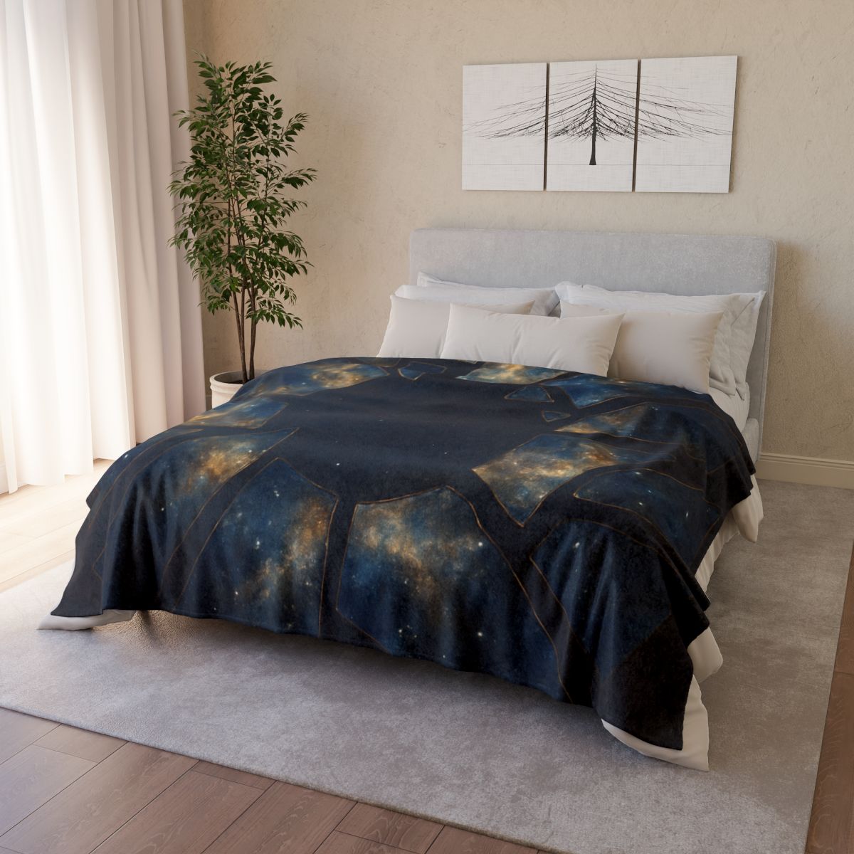 Starlit Fracture Mosaic decorative home blankets
