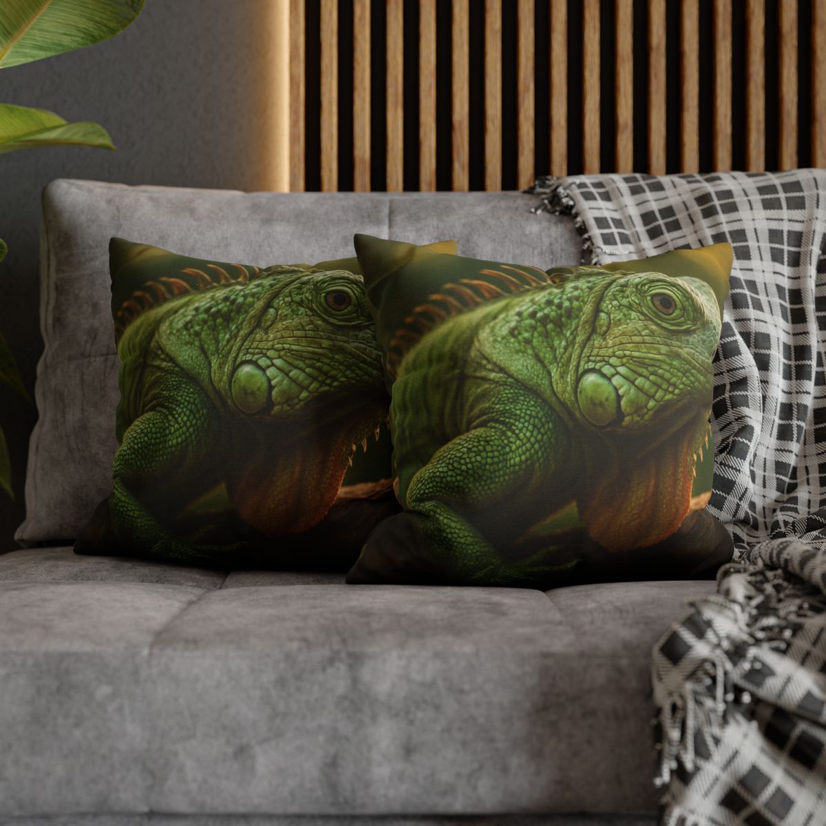 Orbit Glow Green Iguana custom pillow cases