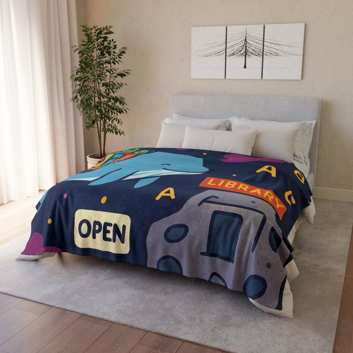 Nebula Library Whale decorative home blankets