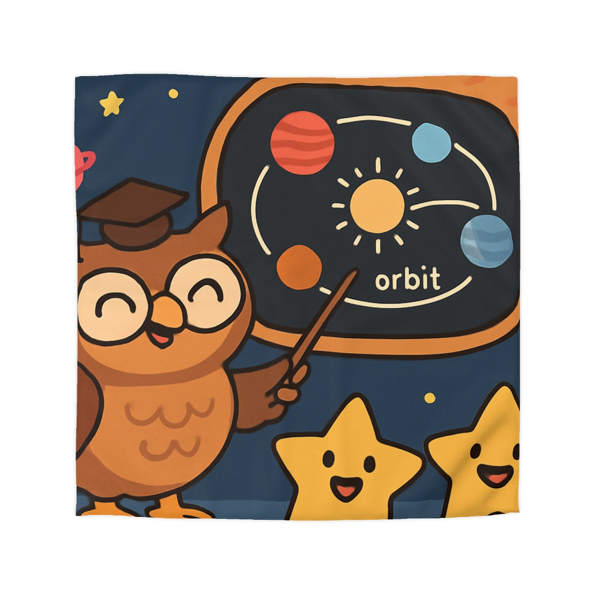 Comet Classroom Owl designer printed duvets