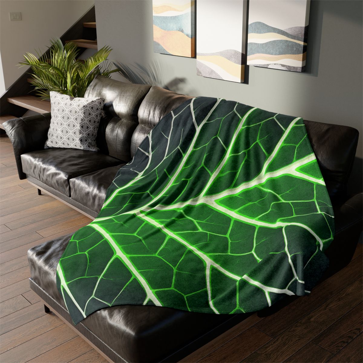 Fractaled Leaf Vein Web designer printed blankets