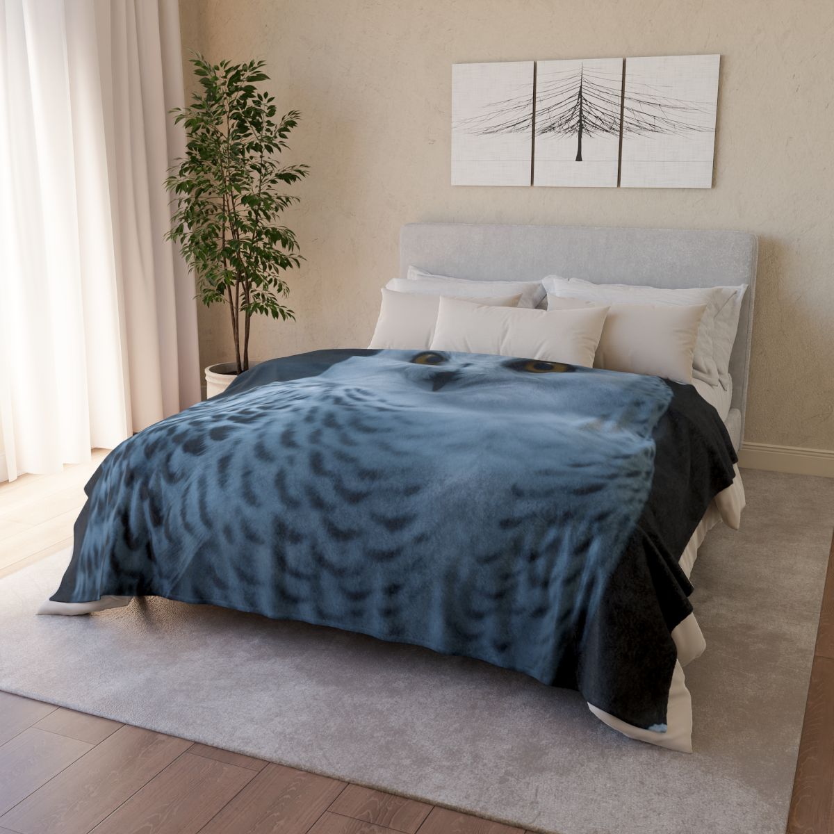 Midnight Watch Snowy Owl warm winter blankets
