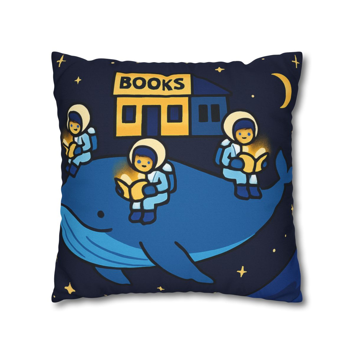 Starlight Library On A Floating Whale custom pillow cases