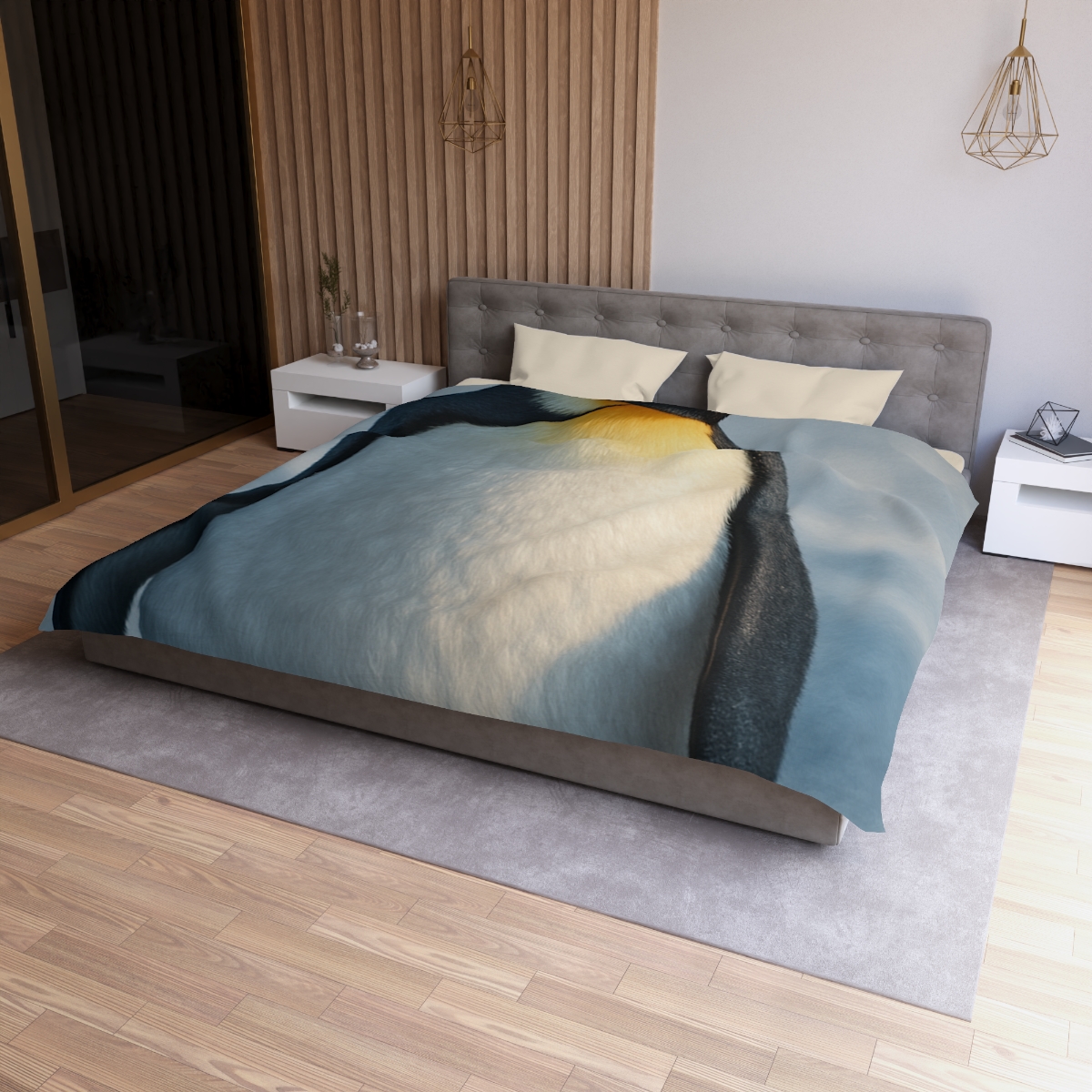 Frost Halo Emperor Penguin personalized bedding duvets