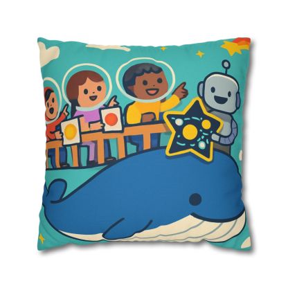 Comet Classroom In The Sky Whale designer print pillow cases