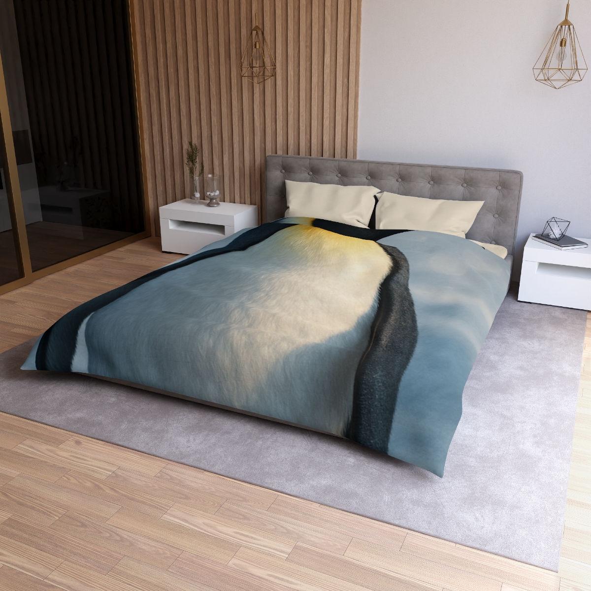 Frost Halo Emperor Penguin personalized bedding duvets