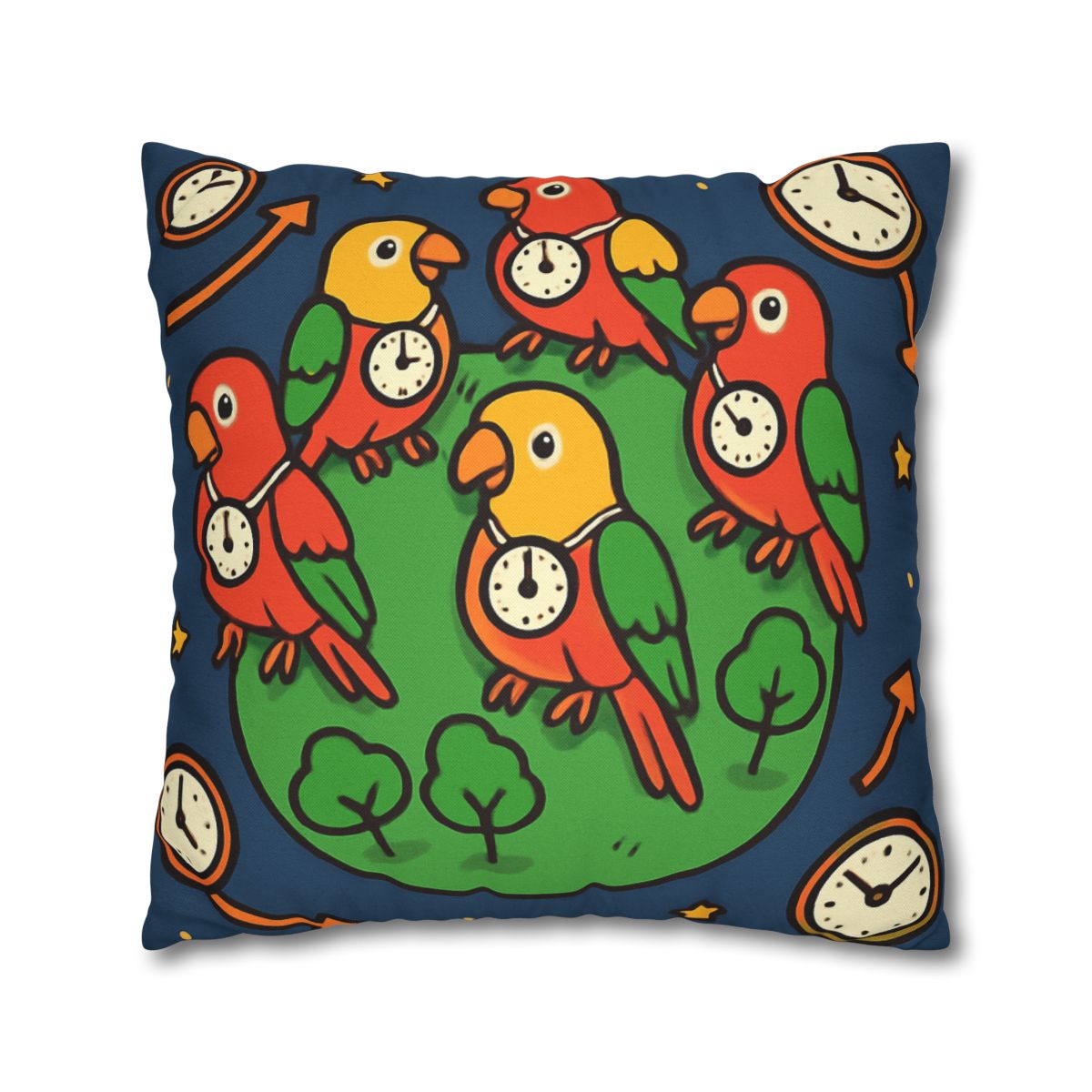 Time Traveling Parrot Planet designer print pillow cases