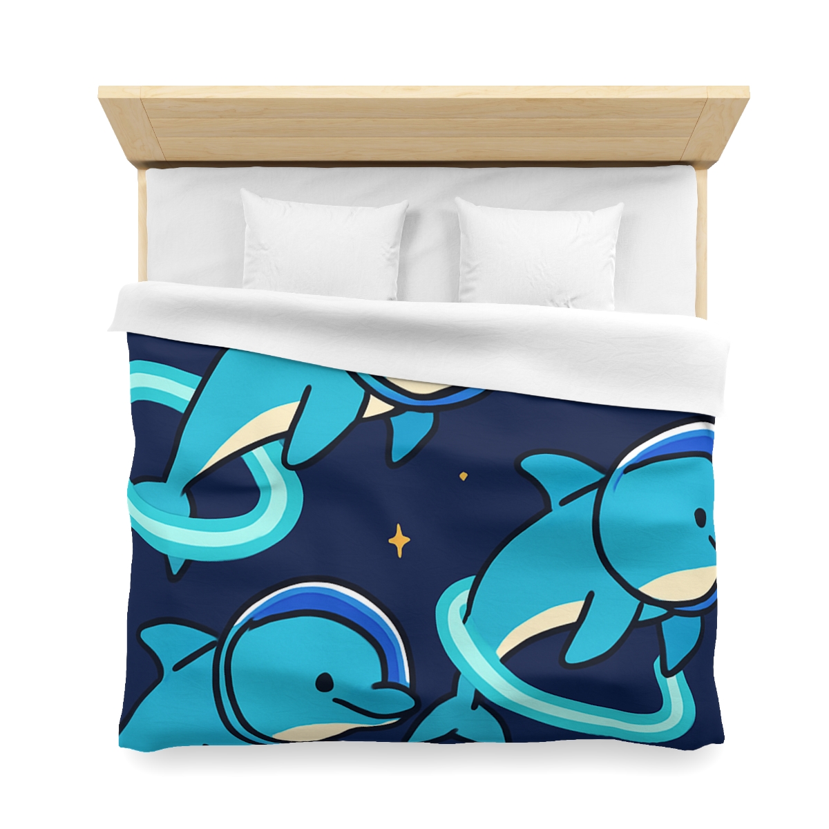 Cosmic Dolphin Playground personalized bedding duvets