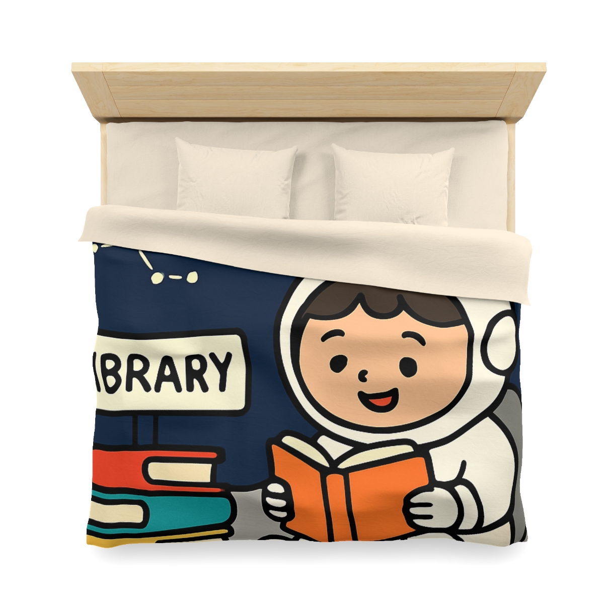Galaxy Library On The Moon unique patterned duvets