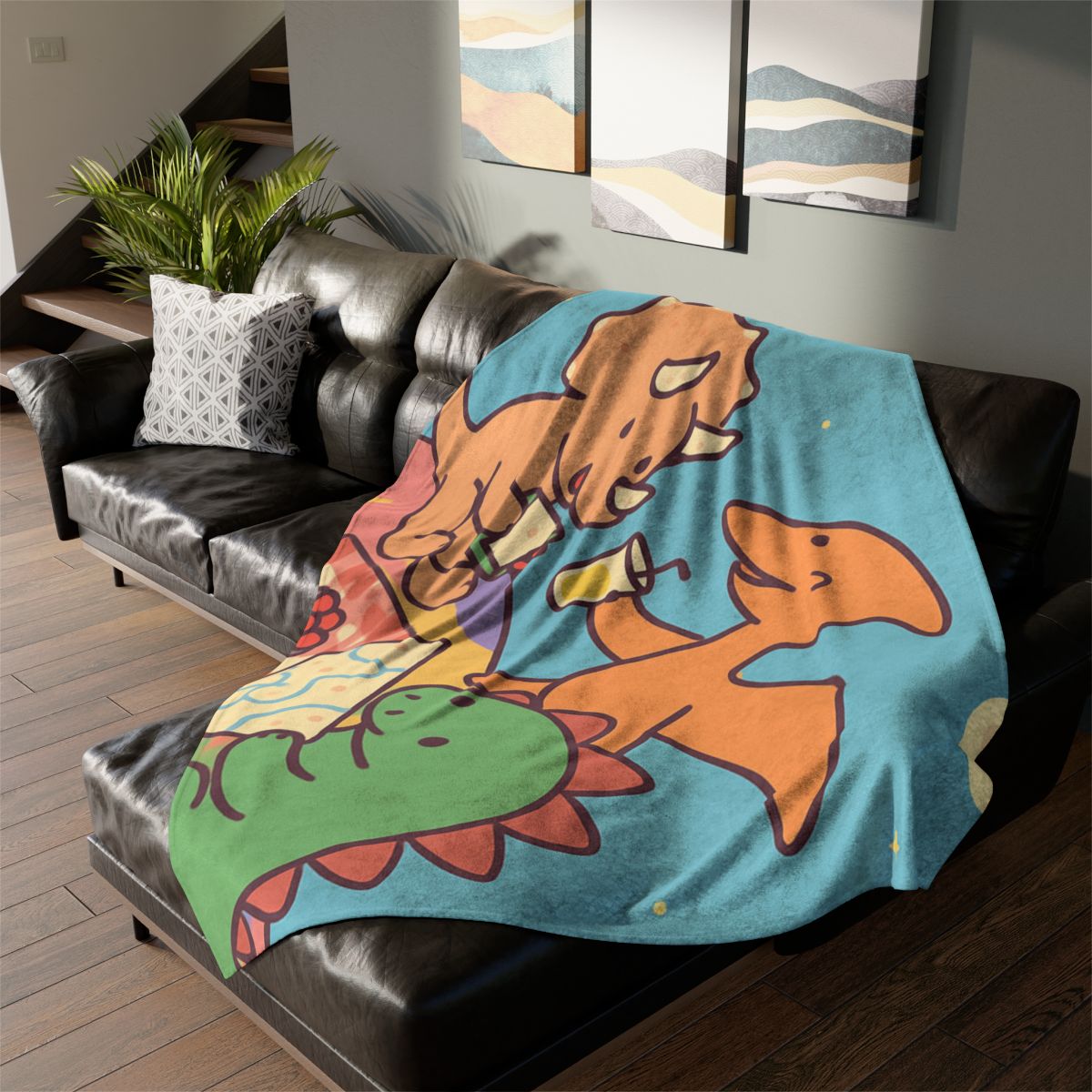 Planet Picnic With Dinosaurs unique gift blankets