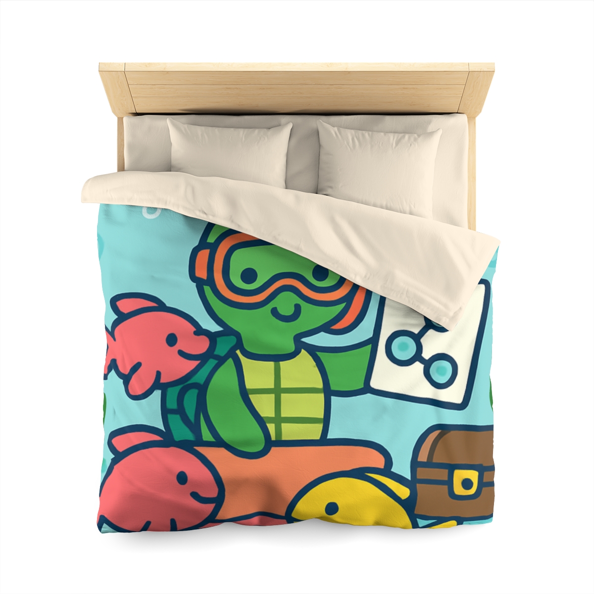 Coral Reef Science Club Turtle personalized bedding duvets