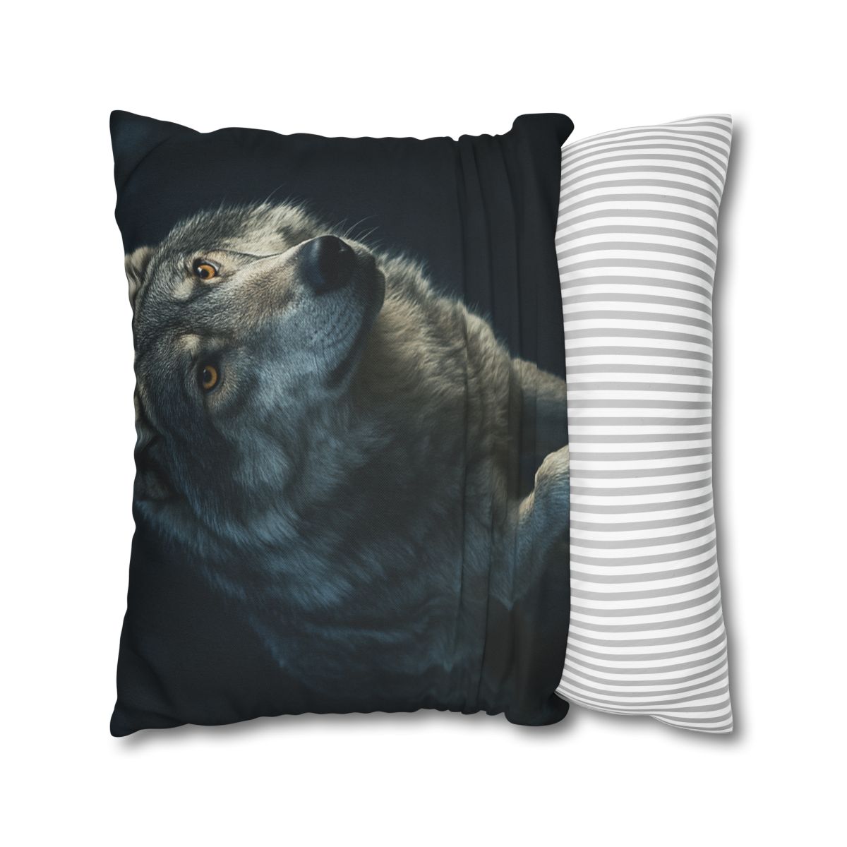Moonlit Pause Gray Wolf personalized pillow covers