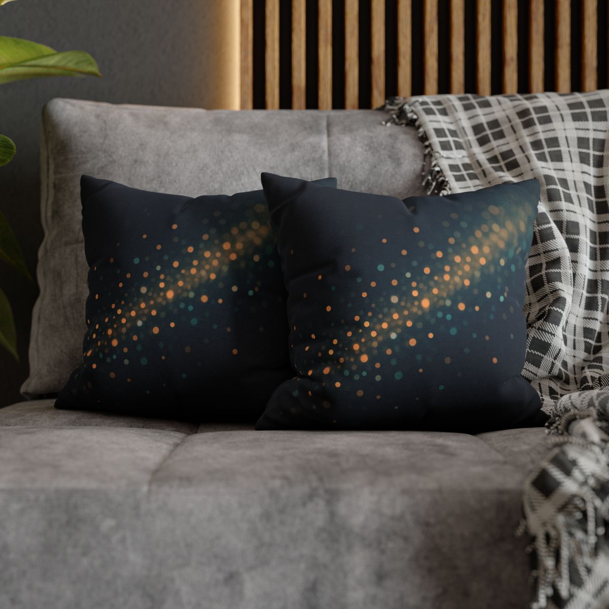 Radiant Particle Drift designer print pillow cases