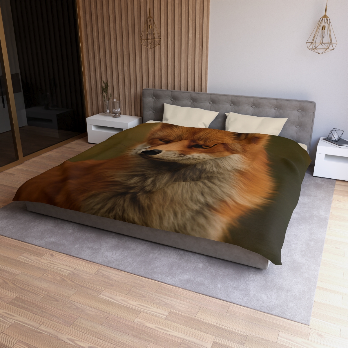 Crimson Whisper Red Fox unique patterned duvets