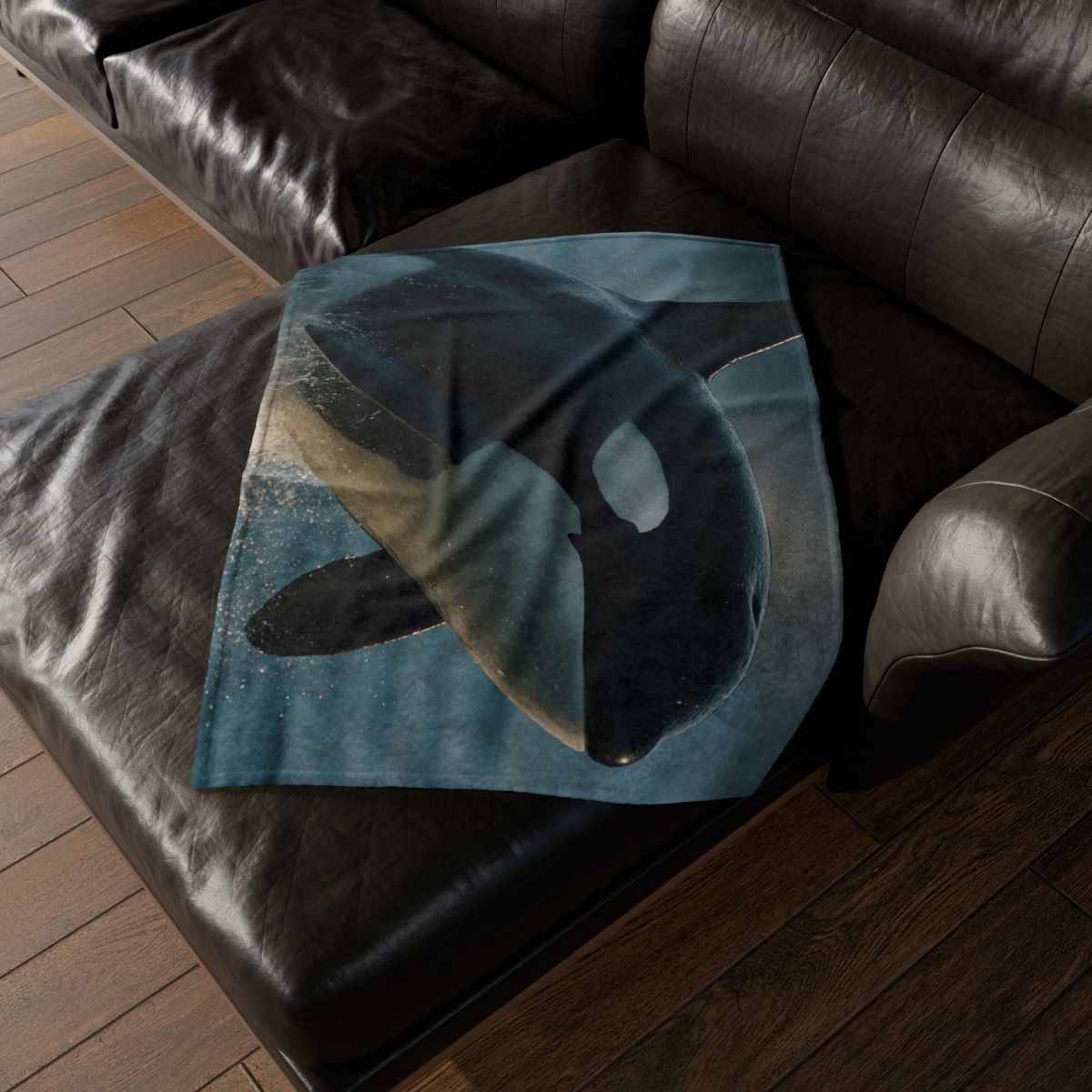 Abyss Glide Orca stylish throw blankets
