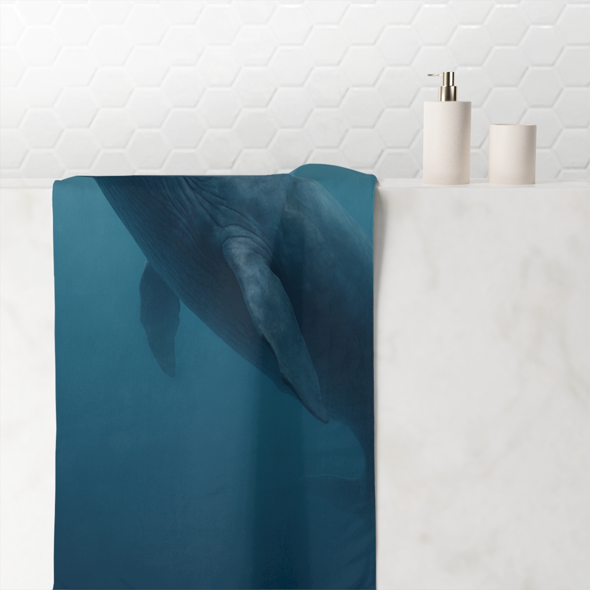 Abyssal Song Blue Whale comfortable face towels