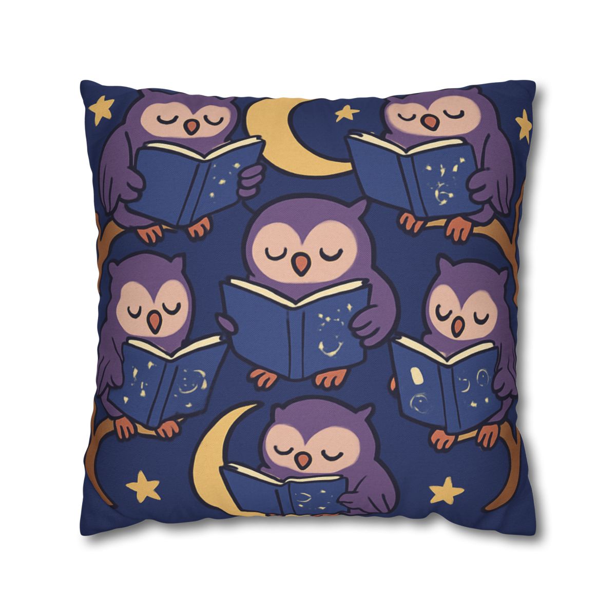 Moonlight Library Of Wise Owls comfortable bedding pillow covers