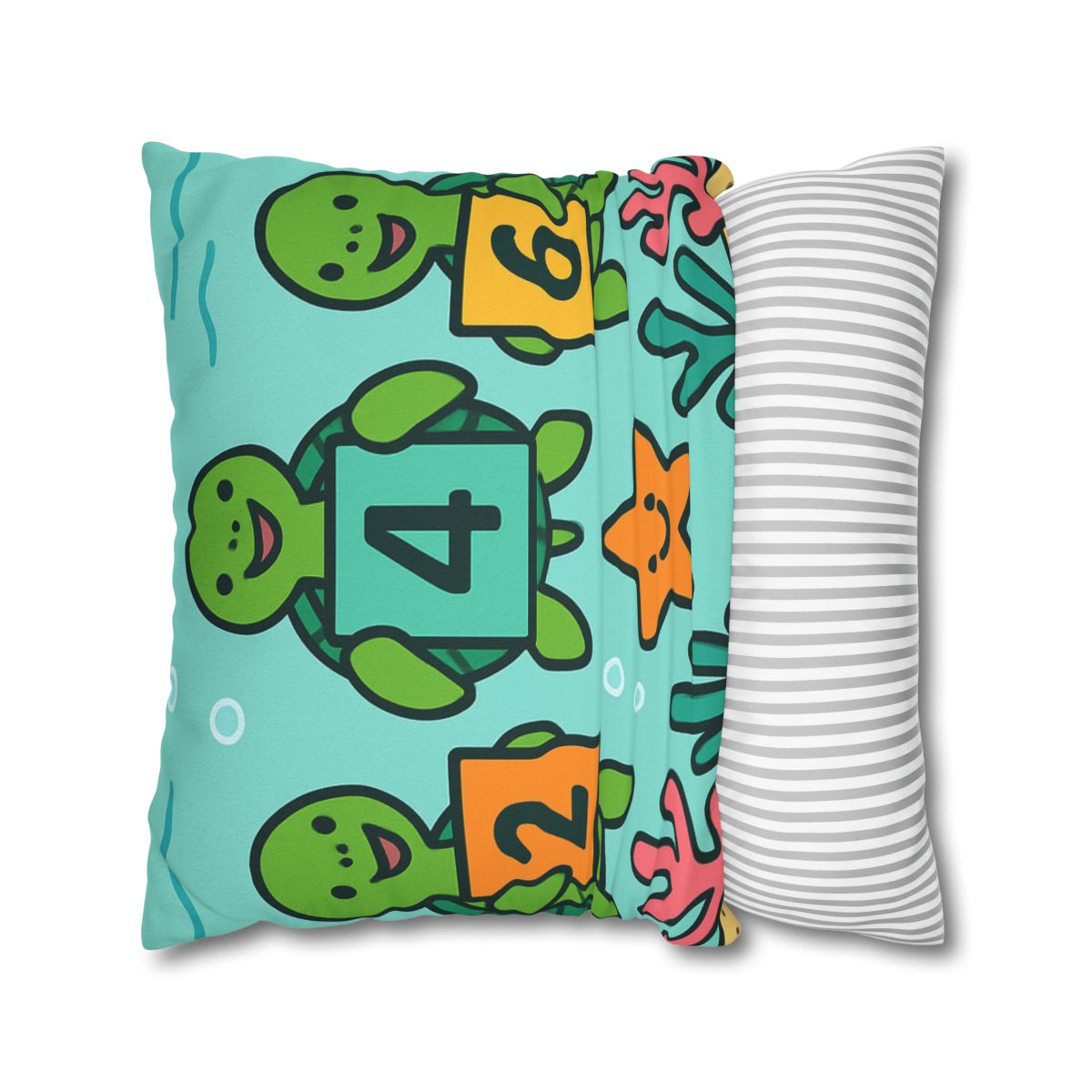 Coral Reef Math Parade Of Sea Turtles soft cotton pillow cases