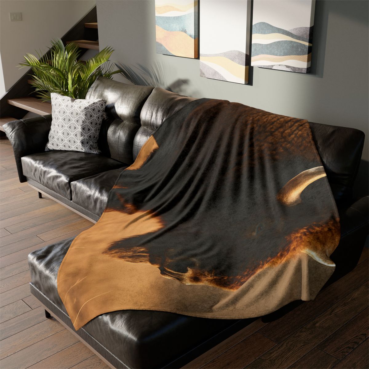 Prairie Thunder Bison stylish throw blankets