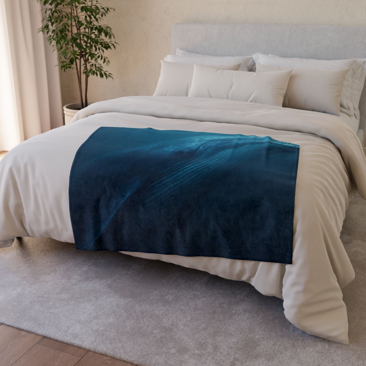 Ocean Giant Blue Whale designer printed blankets