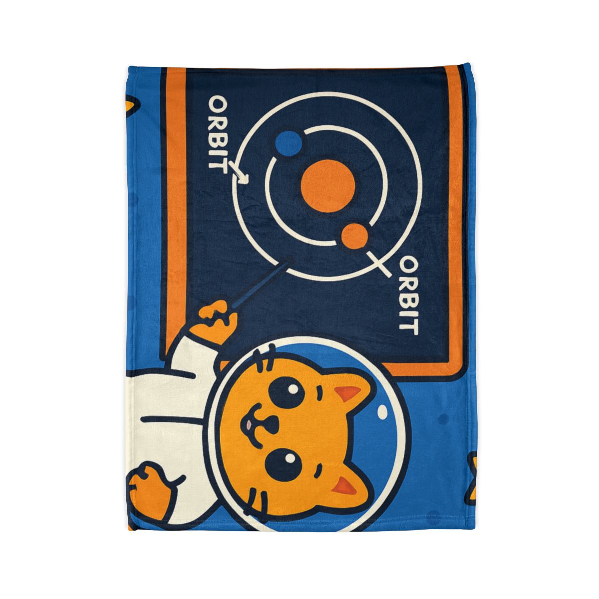 Comet Classroom Cat And The Orbit Chalkboard trendy patterned blankets