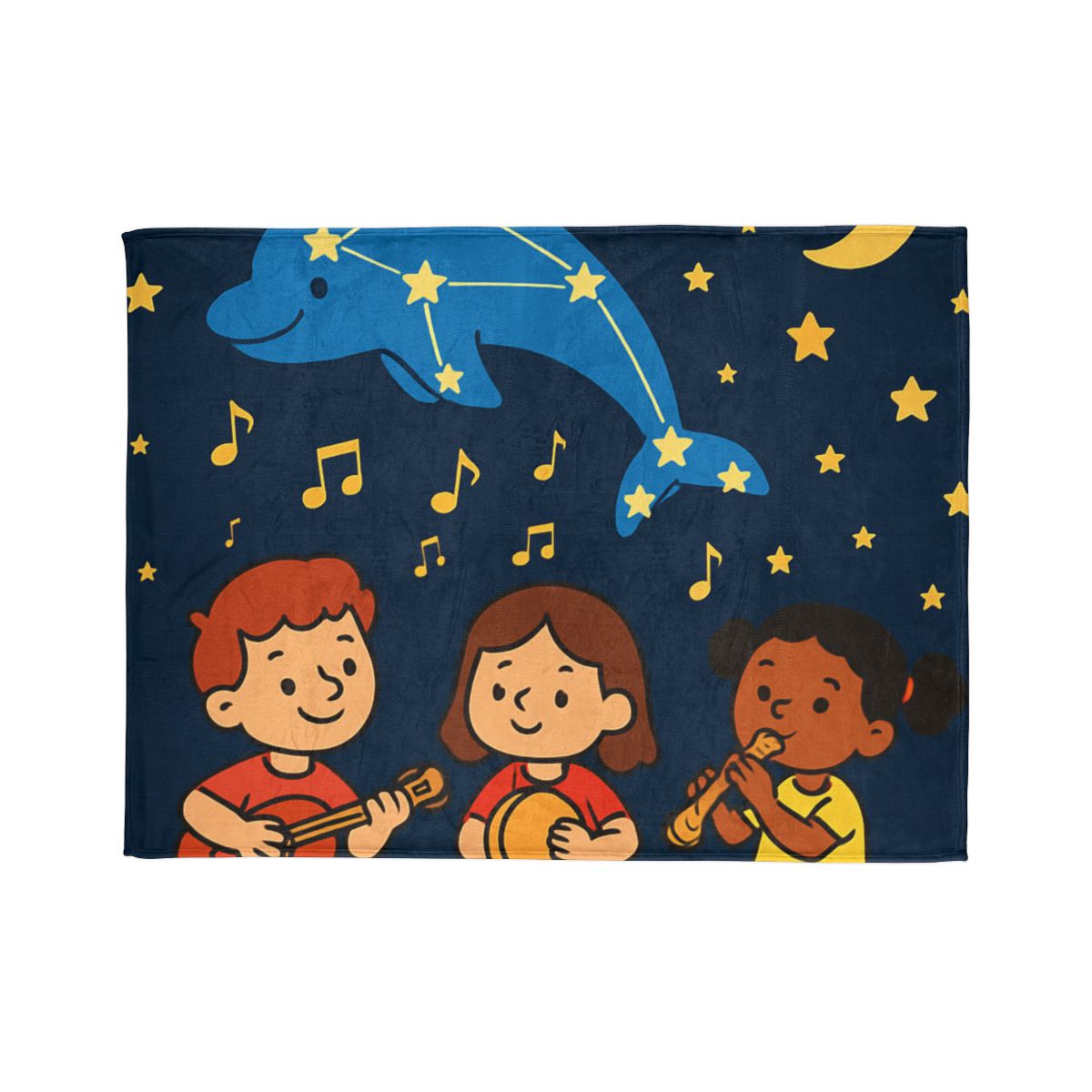 Starlight Orchestra Of The Dolphin Constellation designer printed blankets