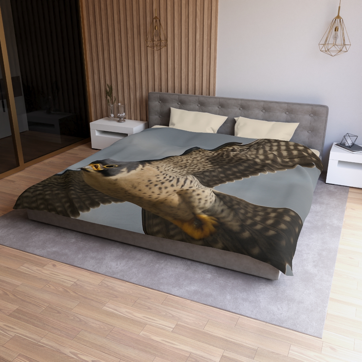 Sky Lance Peregrine Falcon personalized bedding duvets
