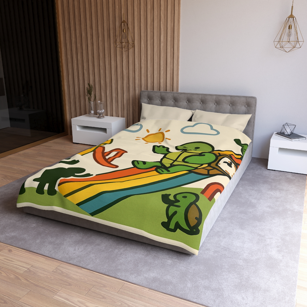 Time Traveling Tortoise Playground unique patterned duvets