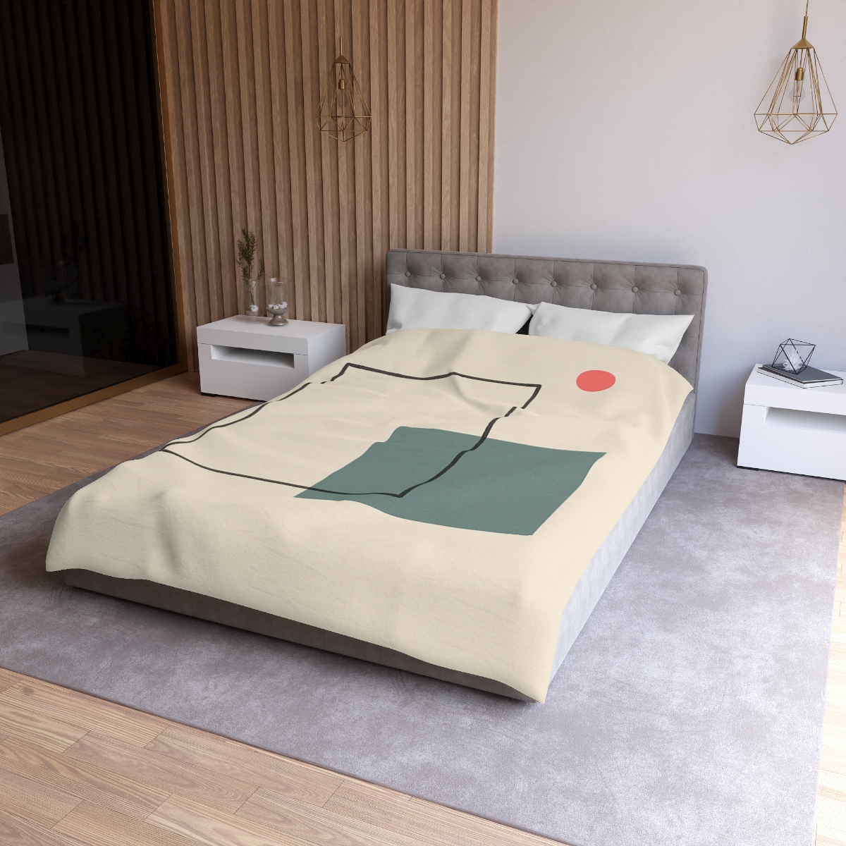 Open Frame With Quiet Spill designer printed duvets