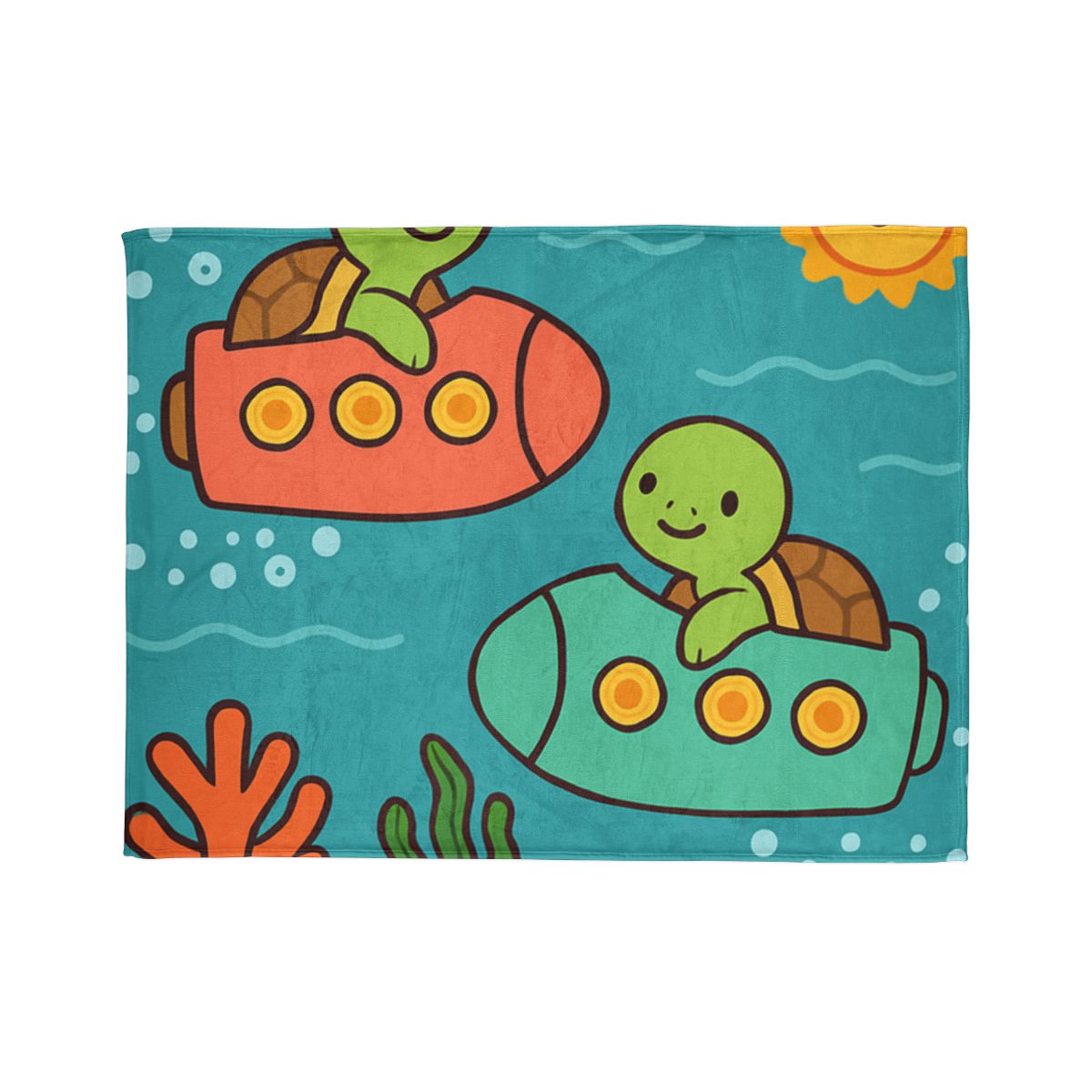 Rainbow Reef Rocket Race designer printed blankets