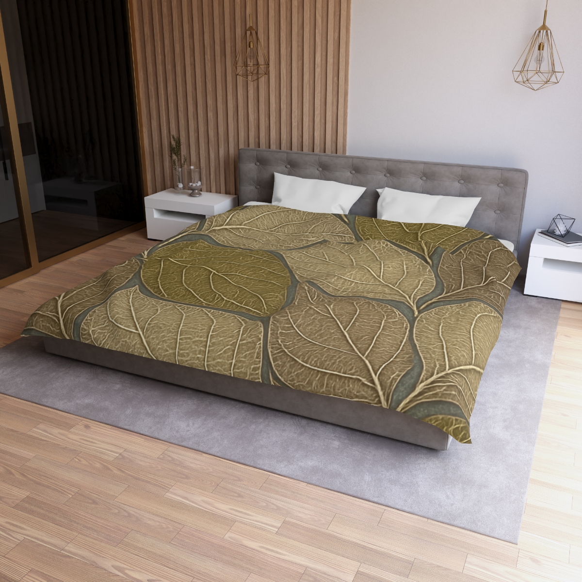 Leaf Skeleton Mosaic designer printed duvets