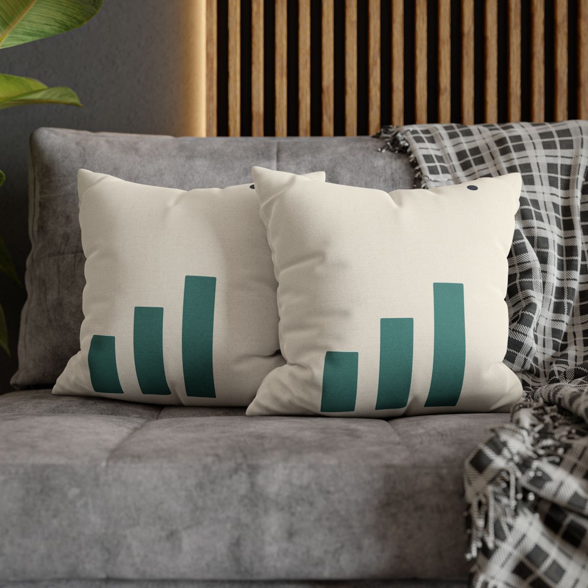 Sloping Trio With Distant Dot designer print pillow cases