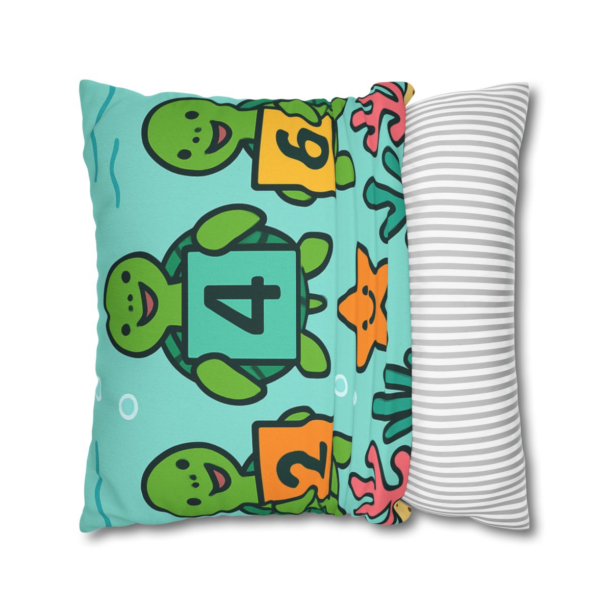 Coral Reef Math Parade Of Sea Turtles soft cotton pillow cases