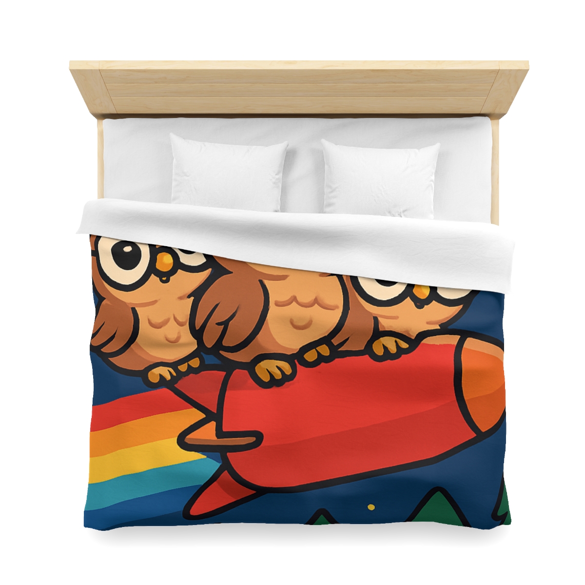 Rocket Riding Forest Owls warm winter duvets