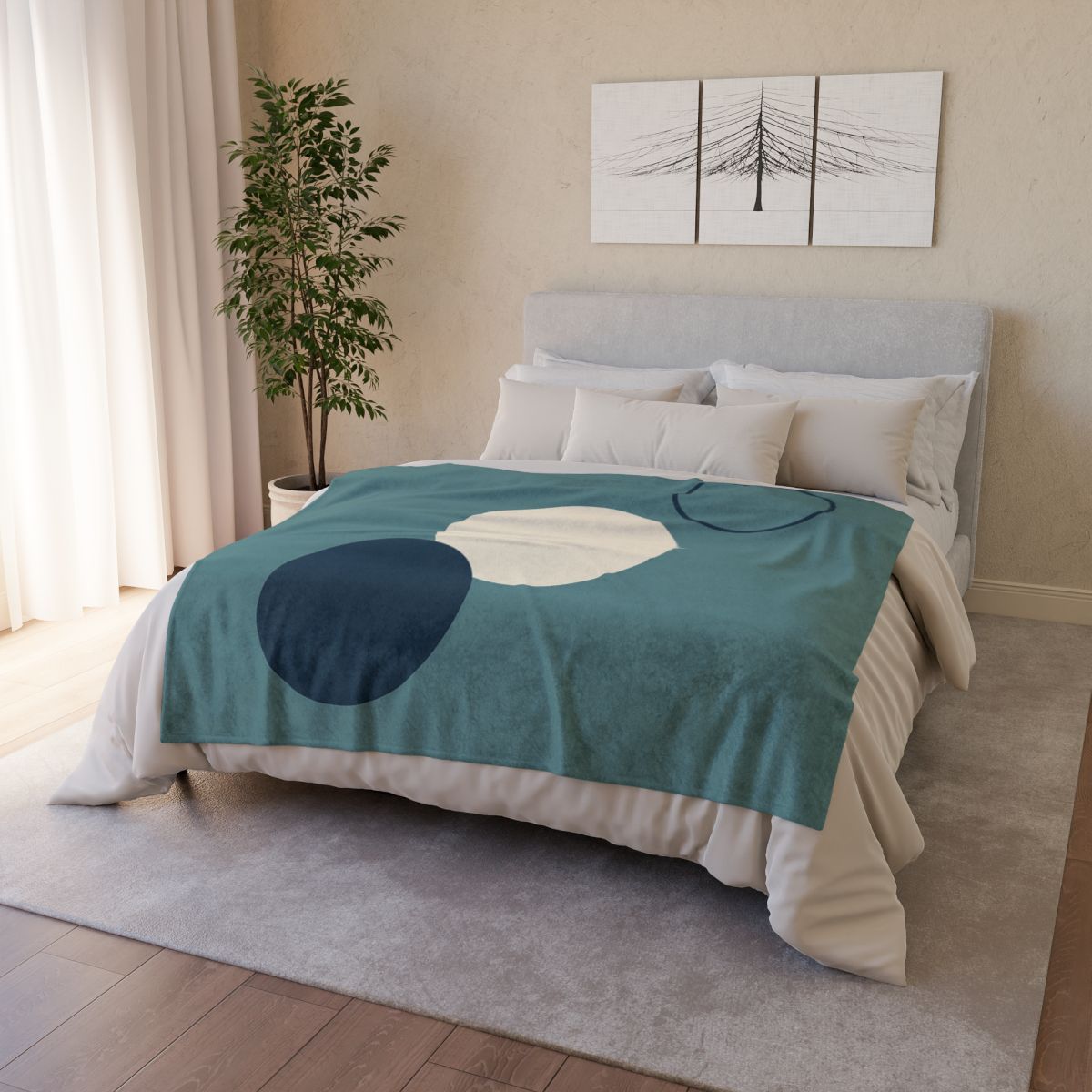 Staggered Trio Of Circles Harmony designer printed blankets
