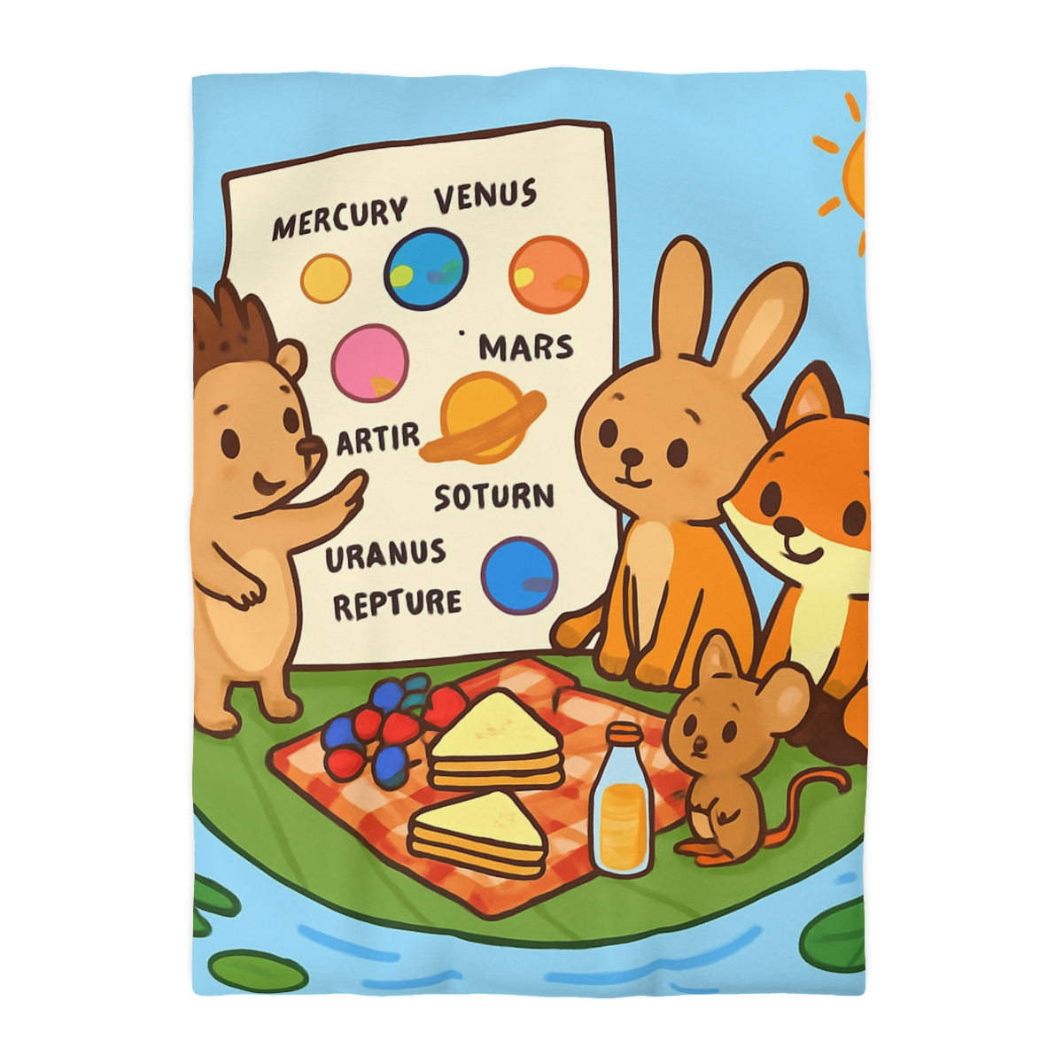 Solar System Picnic On A Floating Leaf stylish duvet covers