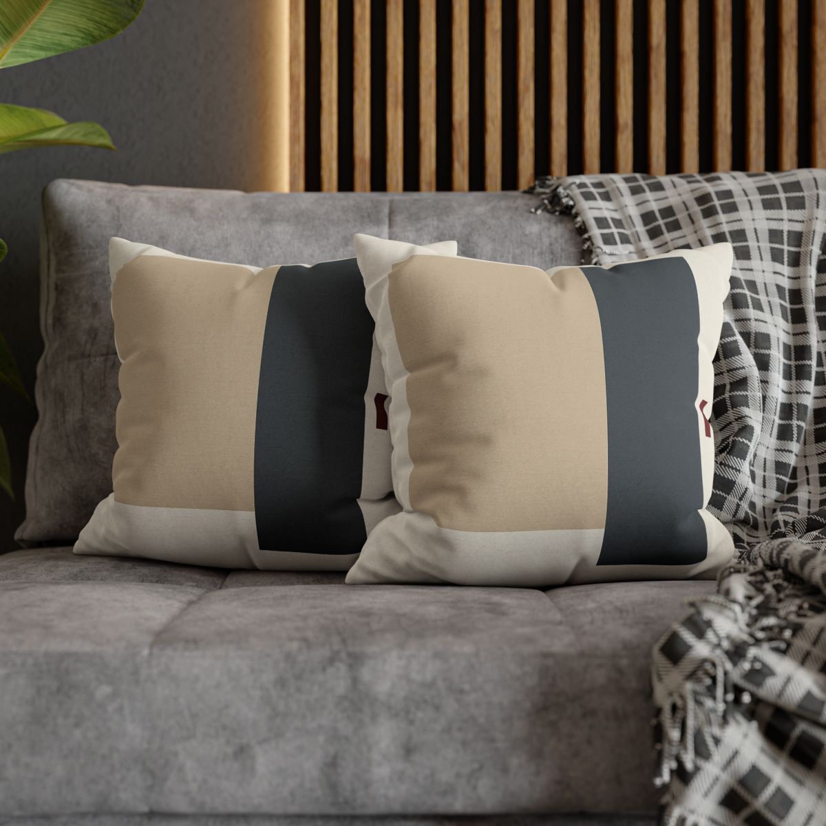 Offset Squares With Calm Corridor designer print pillow cases