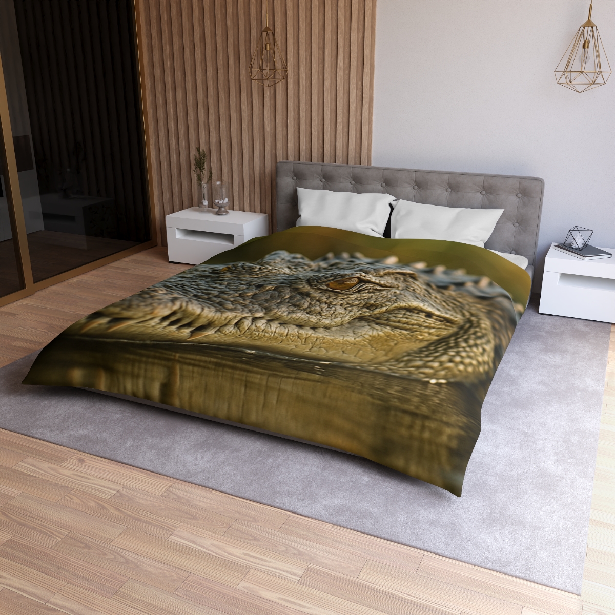 Ember Eye Saltwater Crocodile personalized bedding duvets