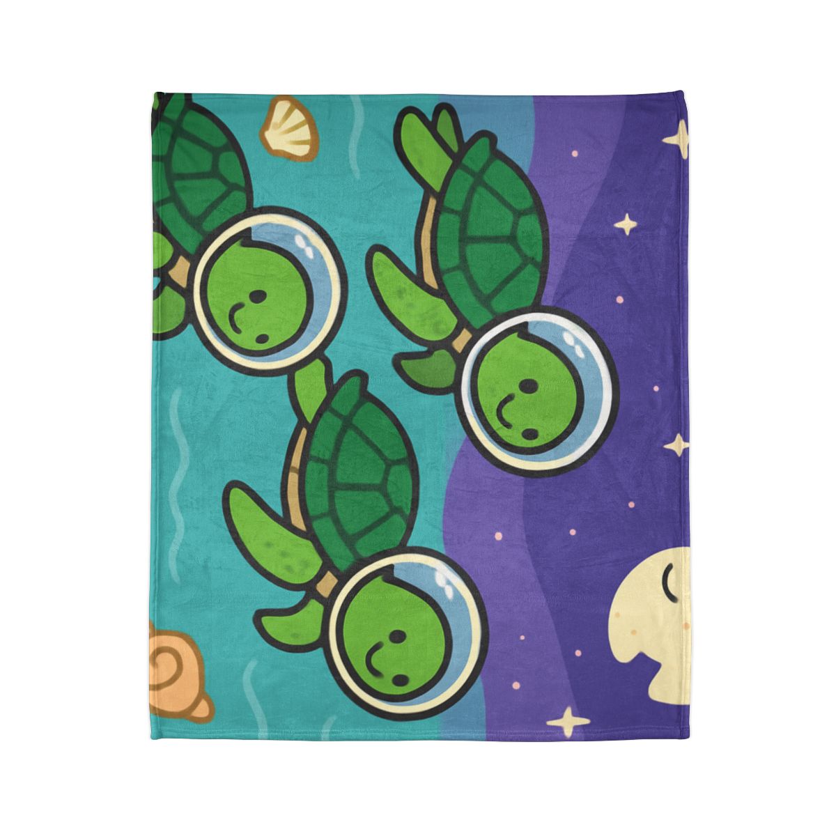 Starry Seas Turtle Team stylish throw blankets
