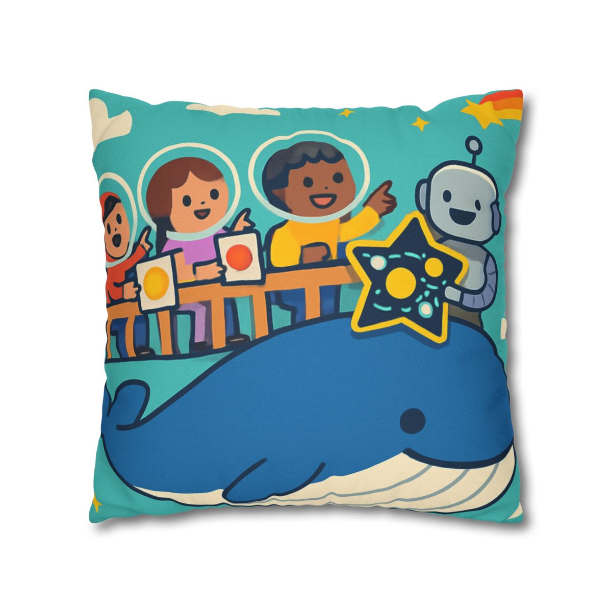Comet Classroom In The Sky Whale designer print pillow cases