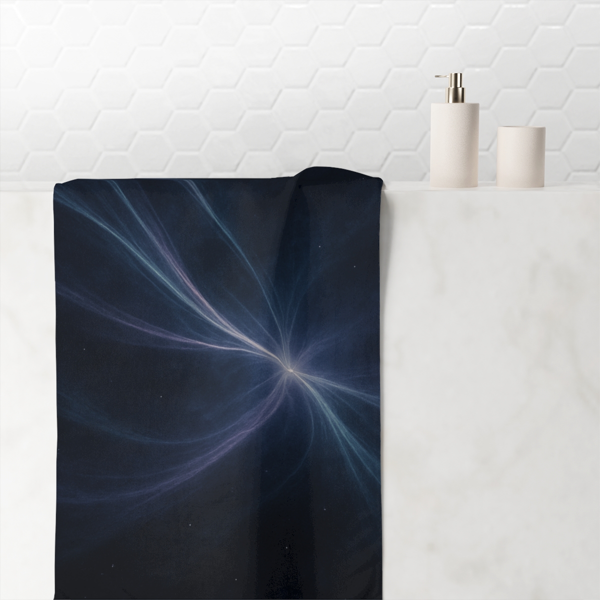 Cosmic Silk Filament Drift soft cotton towels