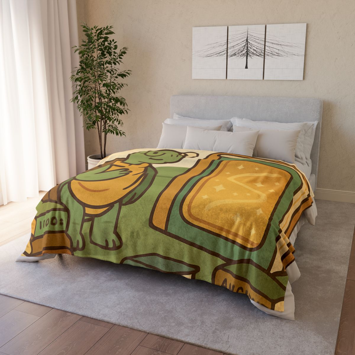 Time Traveling Tortoise Library designer printed blankets