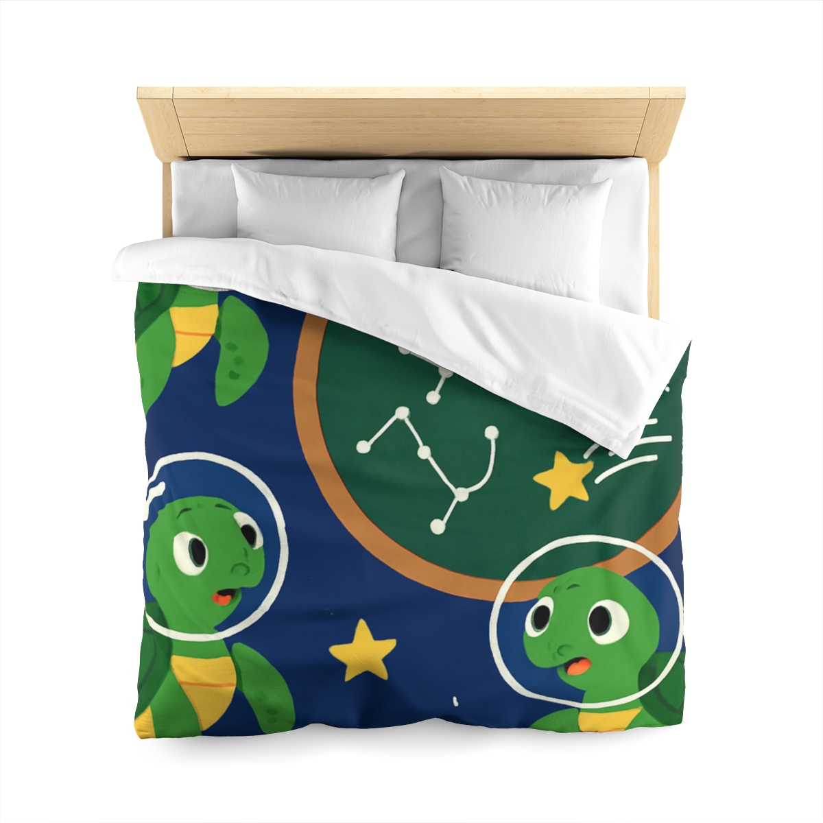 Space School Of Curious Sea Turtles soft comforter duvets