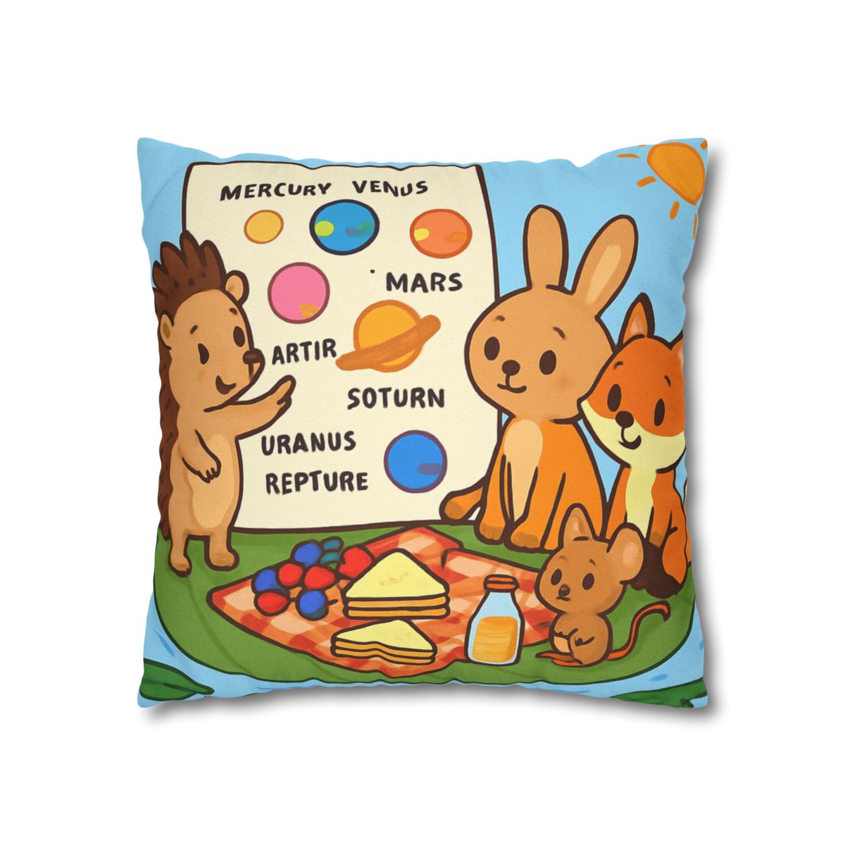 Solar System Picnic On A Floating Leaf trendy patterned pillow cases