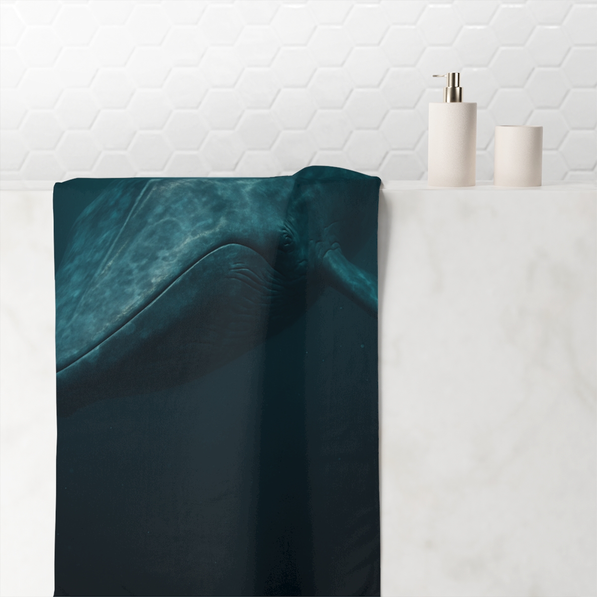 Ocean Song Blue Whale soft cotton towels