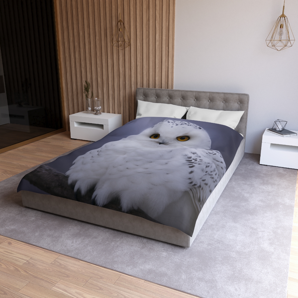 Twilight Watcher Snowy Owl soft comforter duvets