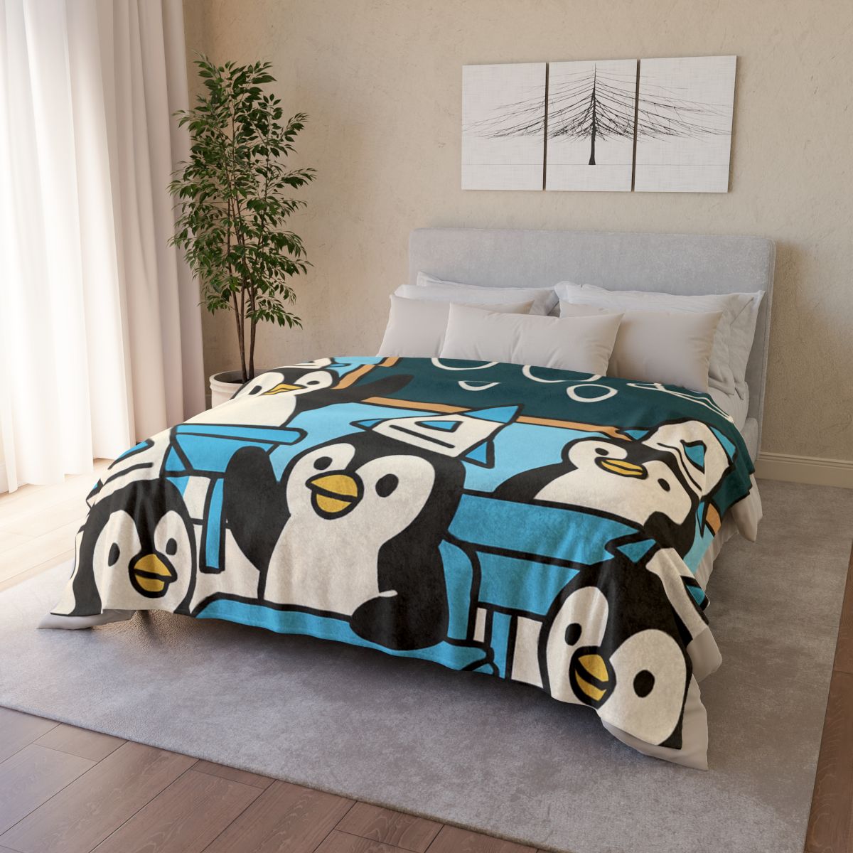 Rocket Penguin Class trendy patterned blankets