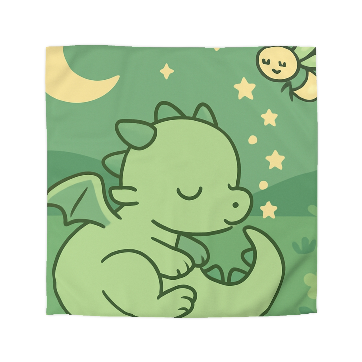 Moonlight Meadow Dragon personalized bedding duvets