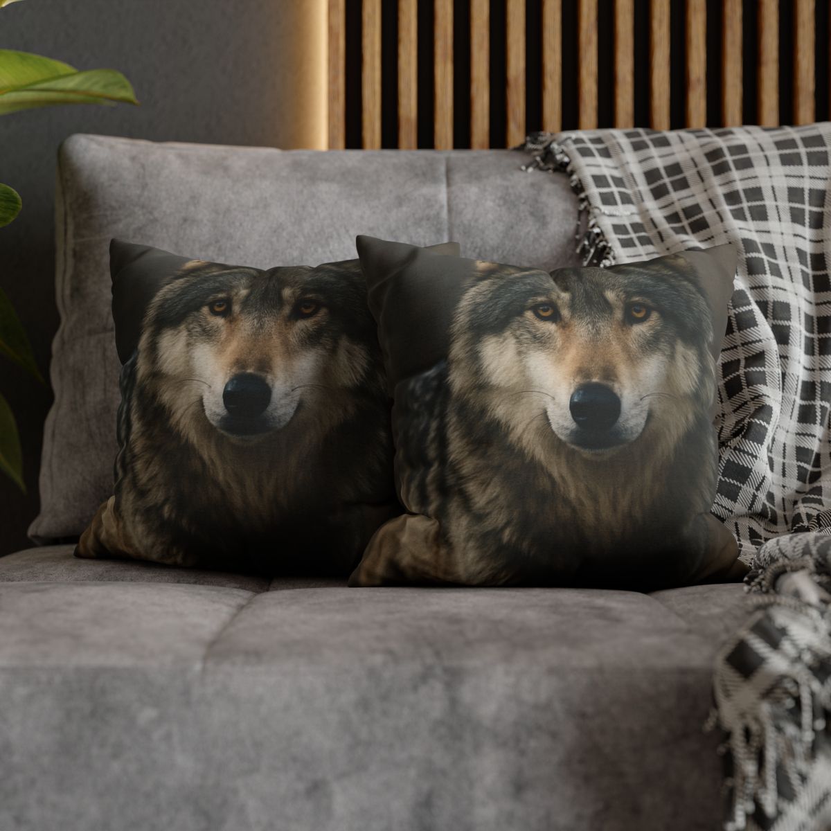 Ember Gaze Gray Wolf trendy patterned pillow cases